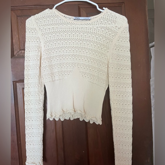 Zara Tops Zara Pointelle Knit Top Poshmark